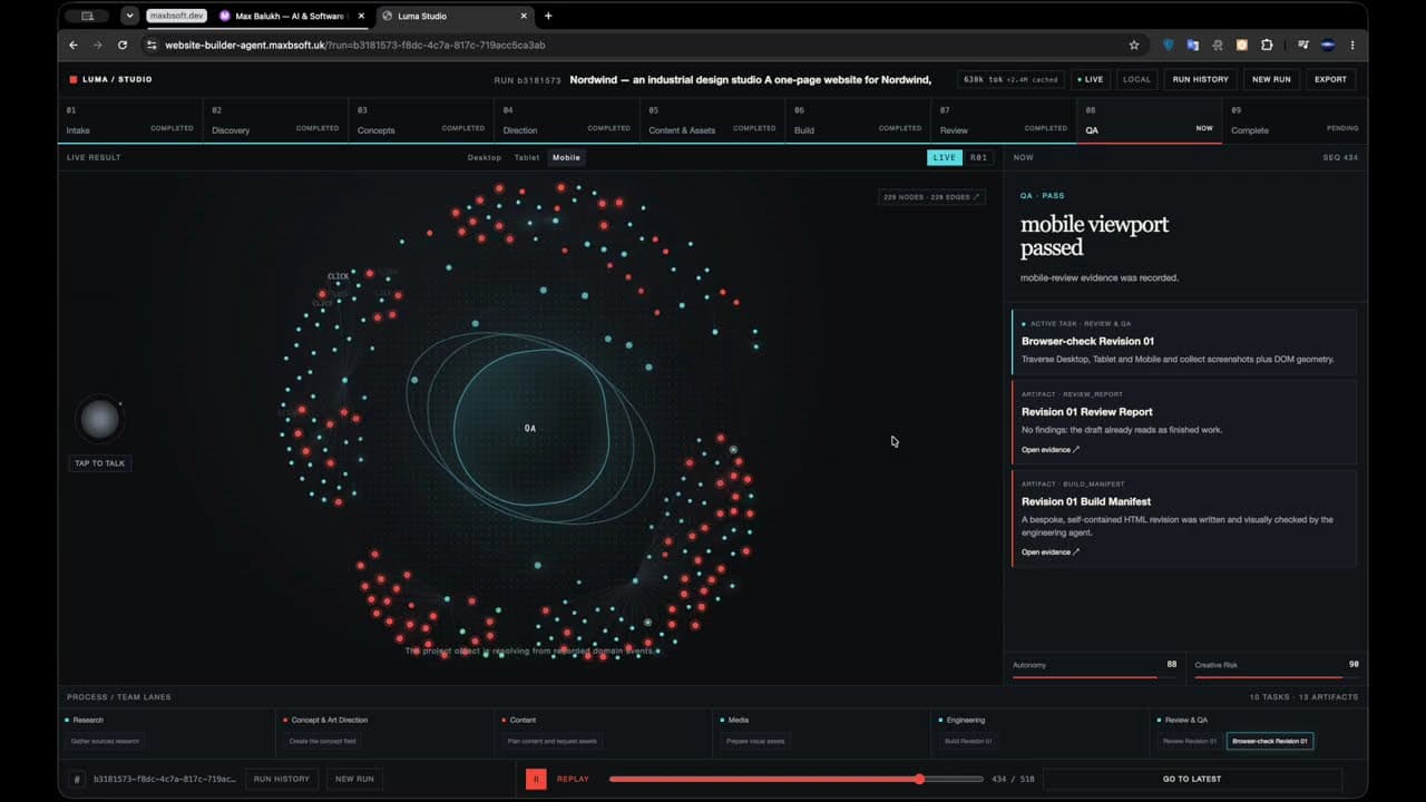 Agentic Website Studio — full demo run